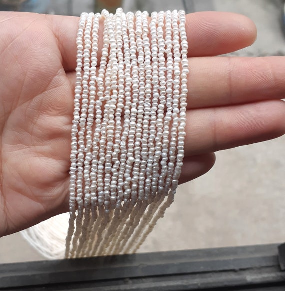 1-2mm seed pearls, loose freshwater pearls, tiny pearl beads, natural seed  pearls, baroque pearls, white seed pearls,15.5 inches