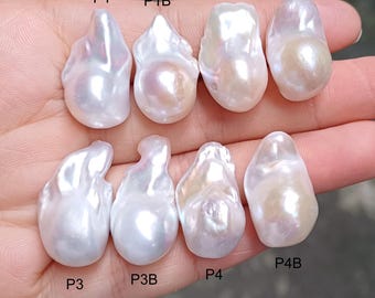 AA+ Large Pearl Beads, White Baroque Pearl , For Making Freshwater Pearl Earrings,  Pair, PB1980