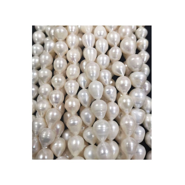 14x11mm White Freshwater Teardrop Pearls Natural Drop Pearl Wholesale Large Baroque Pearl Full strand PB311