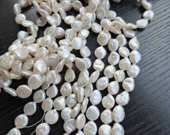12-14mm Petal keshi pearl, drilled cornflake pearls, white freshwater pearl, for jewelry design, PB1966