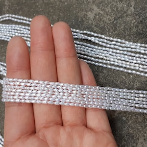 1.5-2.1mm seed pearls, white rice pearls, natural pearls, tiny freshwater pearls, thin pearls, good luster, 15 inch