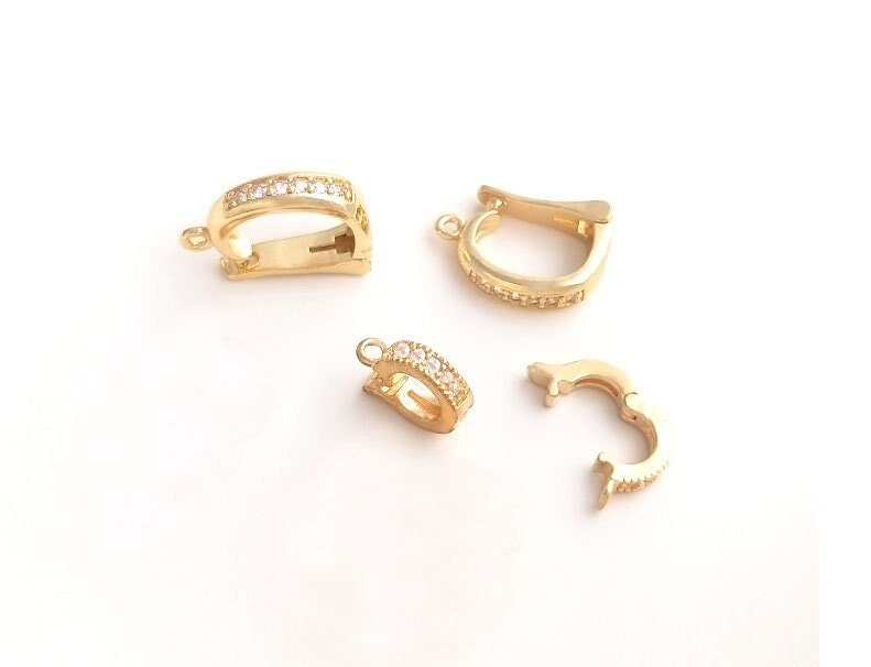 7.5-10mm 14K Real Gold Plated Bail Enhancer Jewelry Findings Making Supply Gemstone CZ Bail SB1250