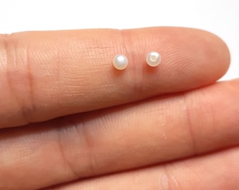 2-3mm half drilled pearls, white freshwater pearl, loose pearls, natural pearls, pearl cabochons, pearl button, jewelry making