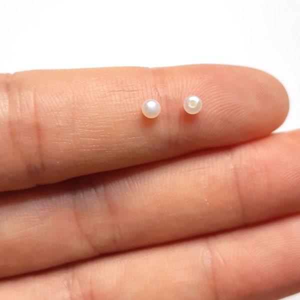 2-3mm half drilled pearls, white freshwater pearl, loose pearls, natural pearls, pearl cabochons, pearl button, jewelry making