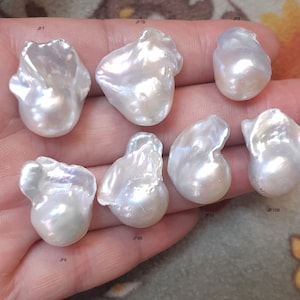 15-20X15-30mm Grande perla barocca, perla d&#39;acqua dolce bianca, perla abbinata, completamente forata, PB1161