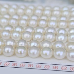 4-4.5mm, 6-6.5mm Round Button Pearl Beads, Half Drilled Pearl Beads, Genuine Natural White Roundelle Freshwater Loose Pearl Beads PB2169