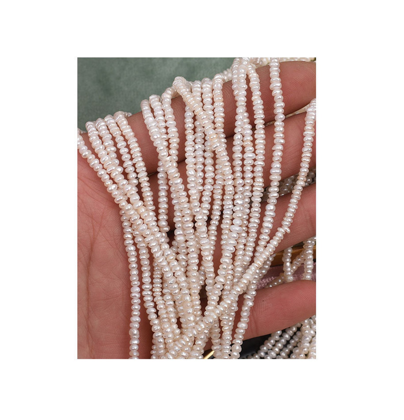 13mmm Samen Perlen weiße kleine Perle Perle Süßwasser Knopf Etsy