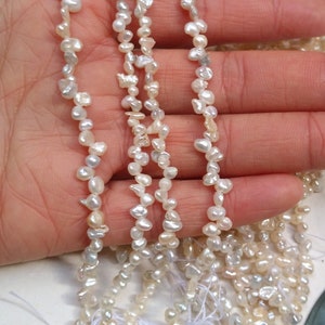 2-4mm keshi pearl, small keshi pearls,top sided drilled pearls, white pearl natural freshwater pearls, fine pearl PB1357