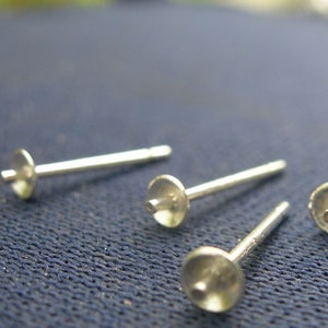 Sterling silver post, 925 silver findings, earring component, sterling earring findings, 1 pair  PB742