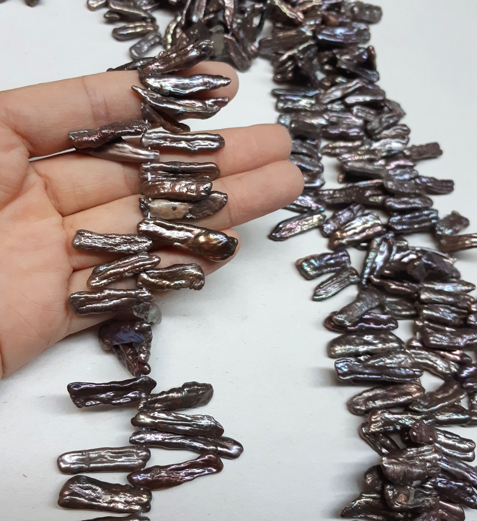 6-9mm Keshi Biwa Freshwater Pearl Large 14