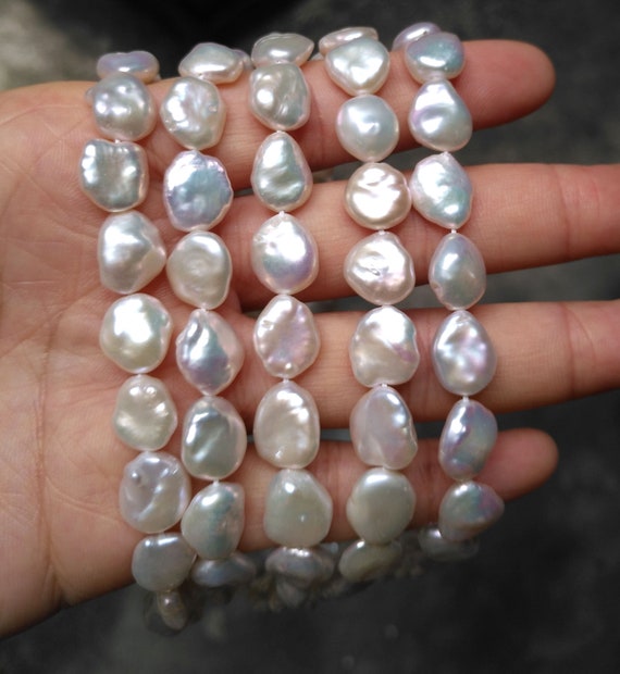 Silver Freshwater Pearl Irregular Round Strand