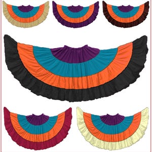 Cotton 25 Yard 4 Tier Skirt Multi Colored Skirt Belly Dance Tier Skirt Girls Multi Color Belly Dancing