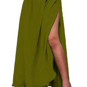 Chiffon Belly Dance Skirt: Side Slit Full Circle Long Skirt