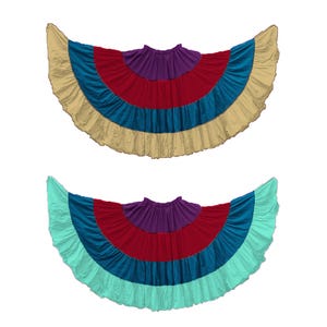 Cotton 25 Yard 4 Tier Skirt Multi Colored Skirt Belly Dance Tier Skirt Girls Multi Color Belly Dancing