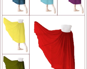 Full Circle Chiffon Sheer Ballet Dance Wear Skirt Full Length Maxi Ballet Dance Skirts Belly Dancing Sheer Fabric Chiffon Fabric Wear Skirt