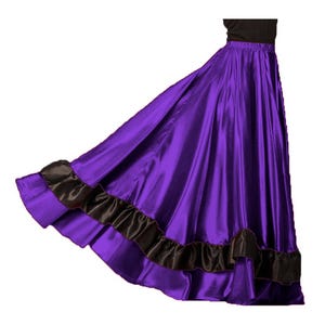Flowing Skirt Full Circle Belly Dance Long Skirt Spanish Flamenco Skirt With Black FRILL BELLY DANCING Skirt Women&#39;s Skirt