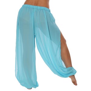 Chiffon Haremshose, 2 Seite geschnitten Frauen tragen, Knöchel Split Hose, Split Hose, Bauchtanz Haremshose, Pantaloons Halloween Hose