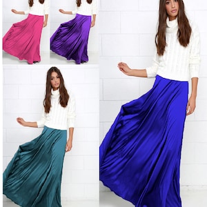 Satin Belly Dancing Full Circle Skirt For Women Wedding Wear Solid Pattern Satin Full Circle Skirt