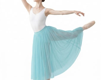 Falda de ballet de gasa: falda de baile transparente de círculo completo