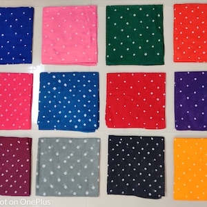 Cotton Polka Dot Scarf Indian Bandana Banadanna Bandhej Bandhani Scarf Dupatta