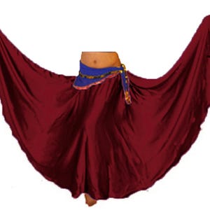 Satin Belly Dancing Full Circle Skirt For Women Wedding Wear Solid Pattern Satin Full Circle Skirt