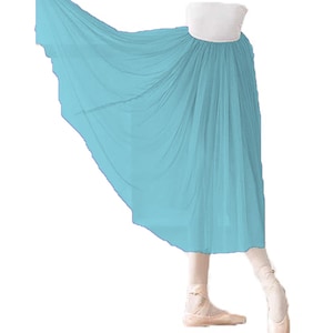 Full Circle Chiffon Sheer Ballet Dance Wear Skirt Full Length Maxi Ballet Dance Skirts Belly Dancing Sheer Fabric Chiffon Fabric Wear Skirt