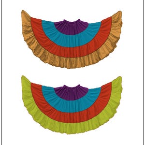 Cotton 25 Yard 4 Tier Skirt Multi Colored Skirt Belly Dance Tier Skirt Girls Multi Color Belly Dancing