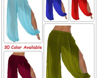 Chiffon Harem Pants, 2 Side cut Women Wear, Ankle Split Pants, Split pant, Belly Dancing harem Pants, Pantaloons Halloween Trouser