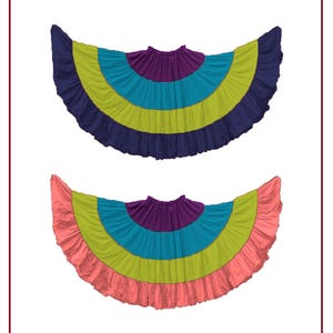 Cotton 25 Yard 4 Tier Skirt Multi Colored Skirt Belly Dance Tier Skirt Girls Multi Color Belly Dancing