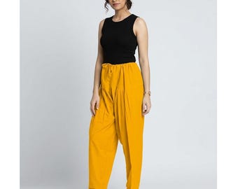 Women Plain Patiala Salwar Pants Pure Cotton Kameez Kurti Tunic Yoga Pantaloons Trouser