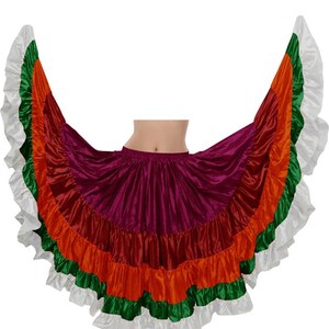 Silk Belly Dance Skirt: Tribal Gypsy Style, Elastic Waist