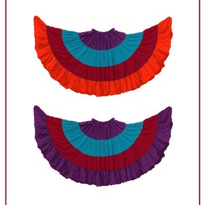 Cotton 25 Yard 4 Tier Skirt Multi Colored Skirt Belly Dance Tier Skirt Girls Multi Color Belly Dancing