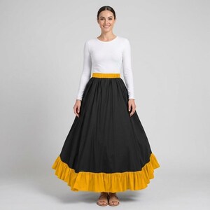 Falda gitana de algodón: traje de danza del vientre flamenco de 12 yardas