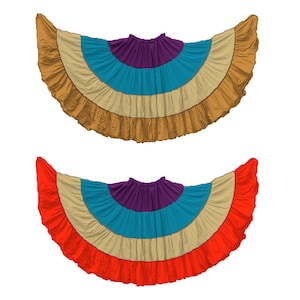 Cotton 25 Yard 4 Tier Skirt Multi Colored Skirt Belly Dance Tier Skirt Girls Multi Color Belly Dancing