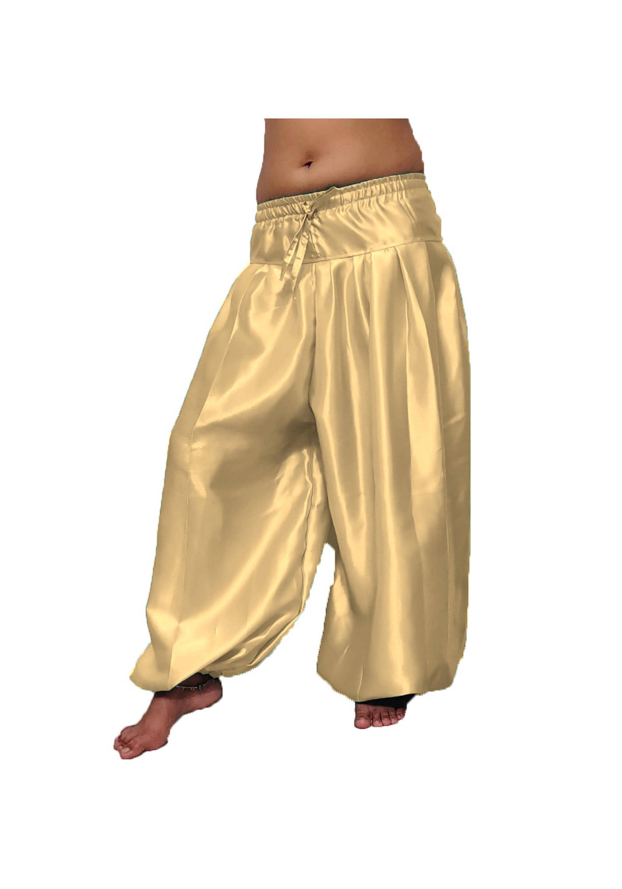 Women Baggy Harem Plated Pant Satin Belly Dance Pantaloons