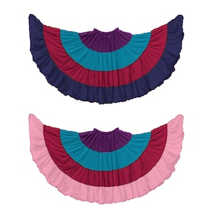 Cotton 25 Yard 4 Tier Skirt Multi Colored Skirt Belly Dance Tier Skirt Girls Multi Color Belly Dancing