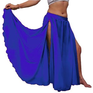 Chiffon Belly Dance Skirt: Side Slit Full Circle Skirt
