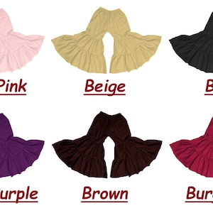 Cotton 3 Tiered Ruffle Pantaloons: Belly Dance Harem Pants