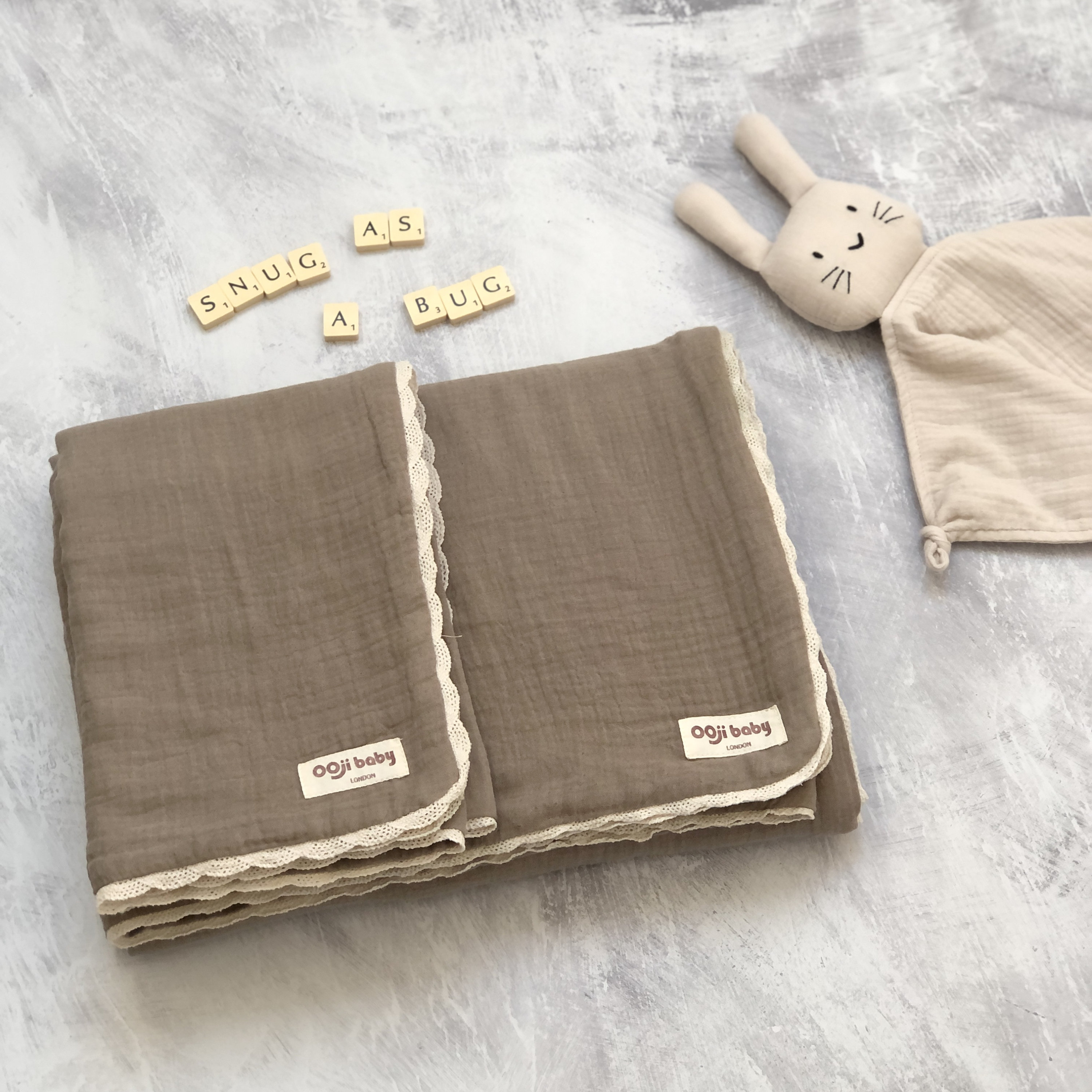 Beige Large Muslin Baby Blanket Set Breathable Baby Blankets Etsy
