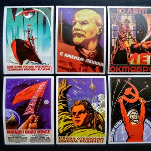 Set of 6 vinyl stickersdecals in the style of pin-up USSR,Space,Soviet Propaganda,Yuri Gagarin,Laptop Decor,Car Decor,Bicycle Decor.