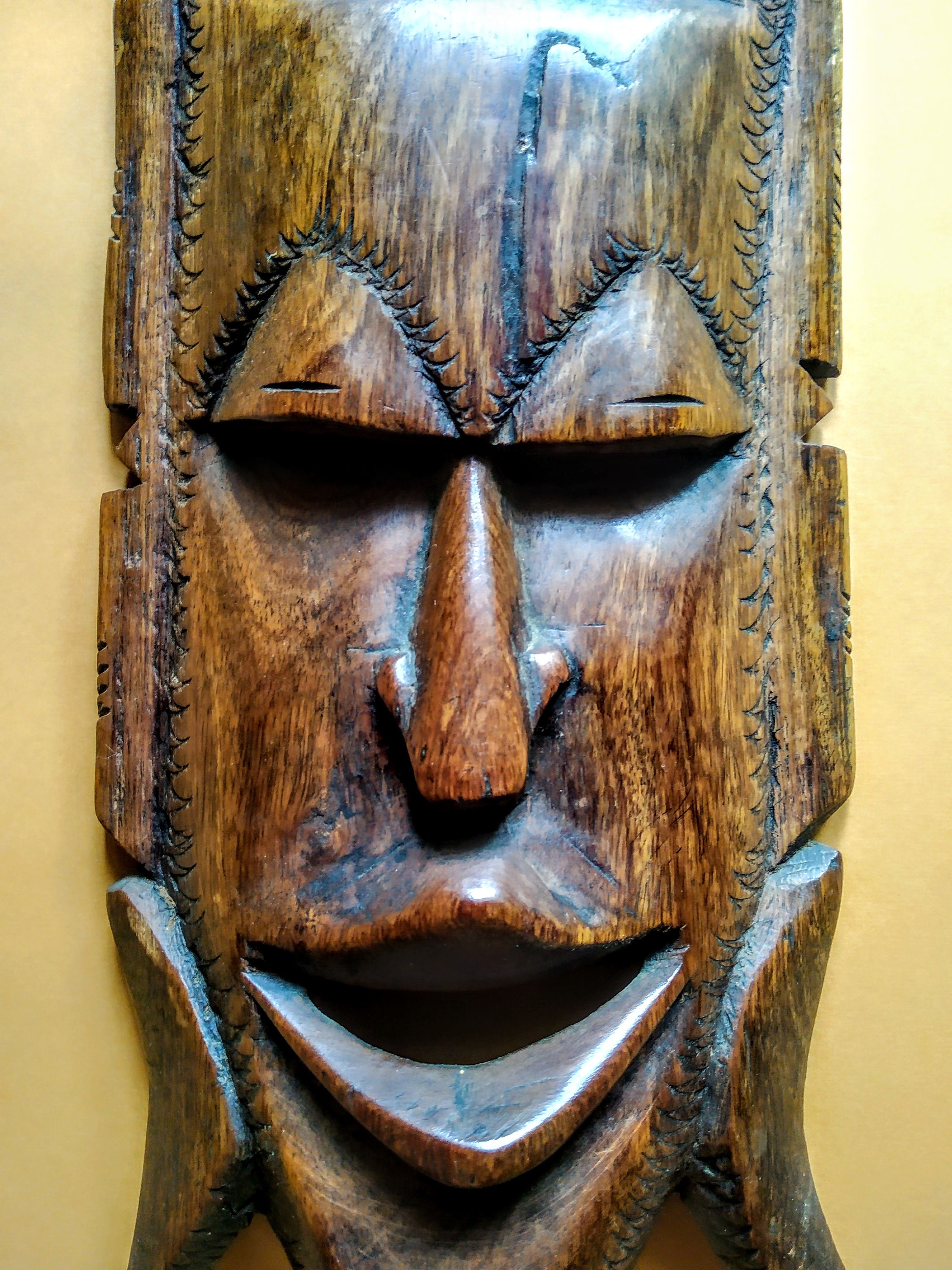 Wooden Mask Dambieja From Cambodiahand Carved Woodenritual Etsy