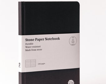 Stone Paper BLANK Notebook- A5 Hardcover- Roca- Black