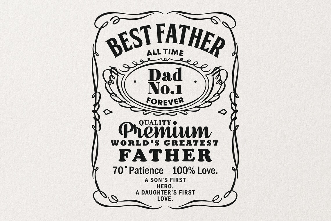 Download Father's Day SVG Dad Svg Best Dad Whiskey Label PNG | Etsy