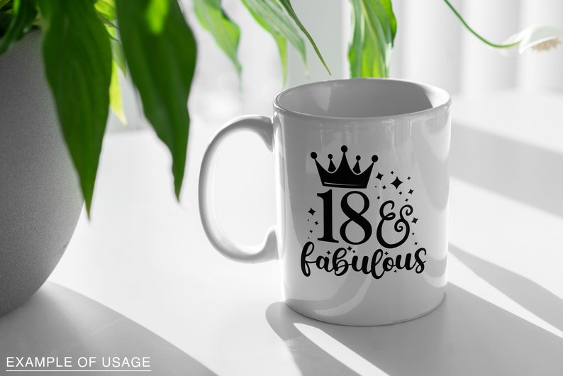 Download 18 And Fabulous 18th Birthday Design Silhouette SVG PNG | Etsy