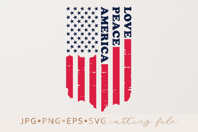 Download Peace Love America SVG USA Flag Svg Distressed US Flag Svg ...