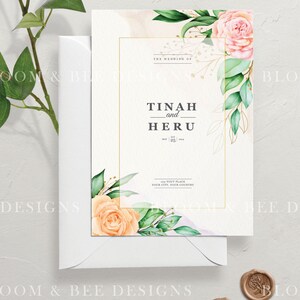 5x7 Wedding Card Mockup, A7 Printable Mockup, Styled Stock Photography ...