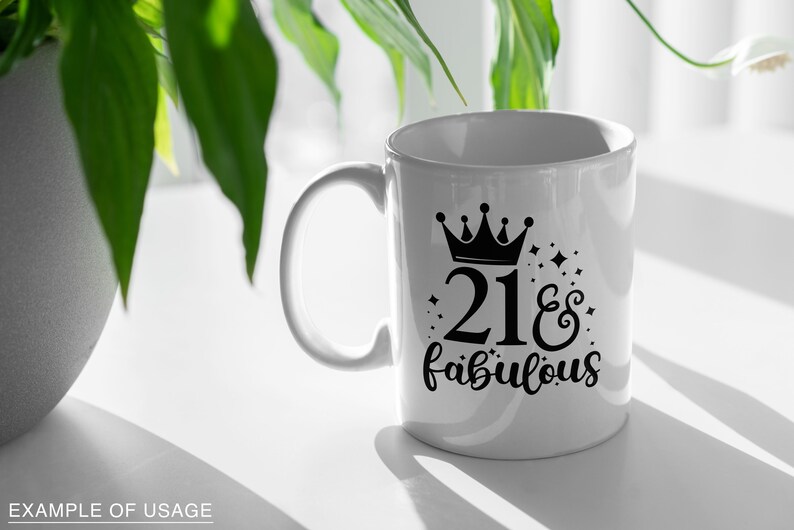 Download 21 And Fabulous 21st Birthday Design Silhouette SVG PNG | Etsy