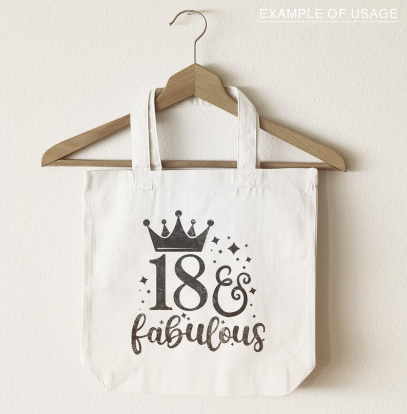 Download 18 And Fabulous 18th Birthday Design Silhouette SVG PNG | Etsy