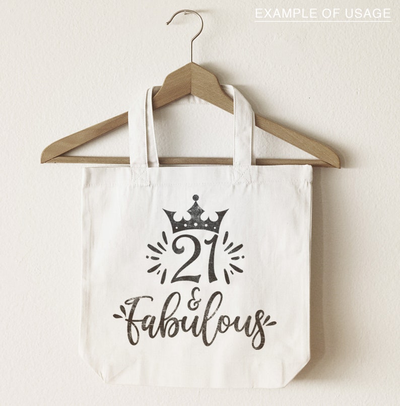 Download 21 And Fabulous 21st Birthday Design Silhouette SVG PNG | Etsy