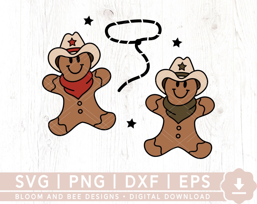 Gingerbread Cowboy Svg, Png, Christmas Svg, Gingerbread Man Svg, Cowboy ...